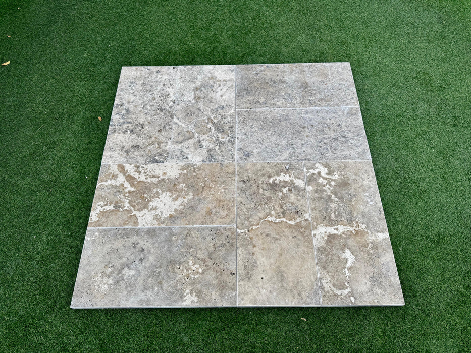 Silver Travertine 16 x 24 Tumbled Paver