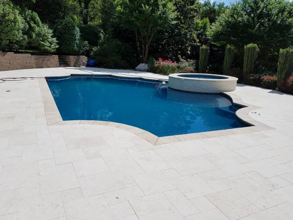 White Sea Shell Limestone French Pattern Tumbled Paver