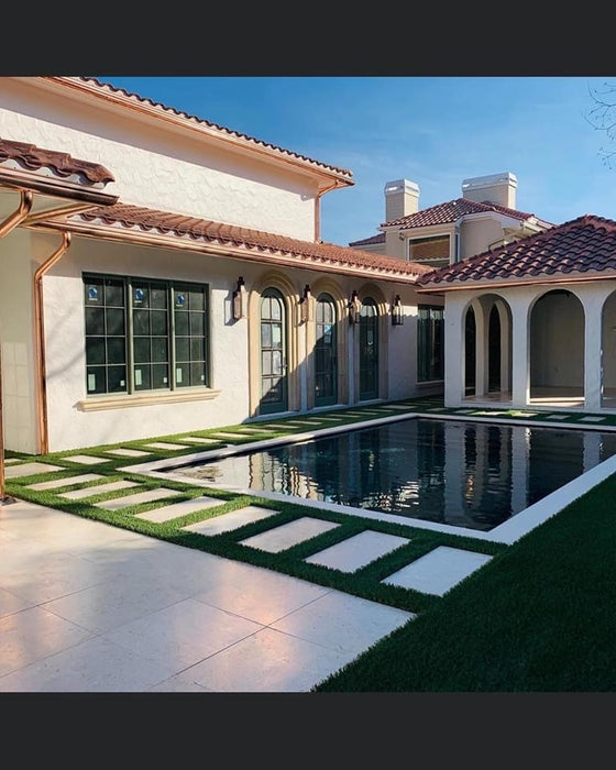 White Sea Shell Limestone French Pattern Tumbled Paver