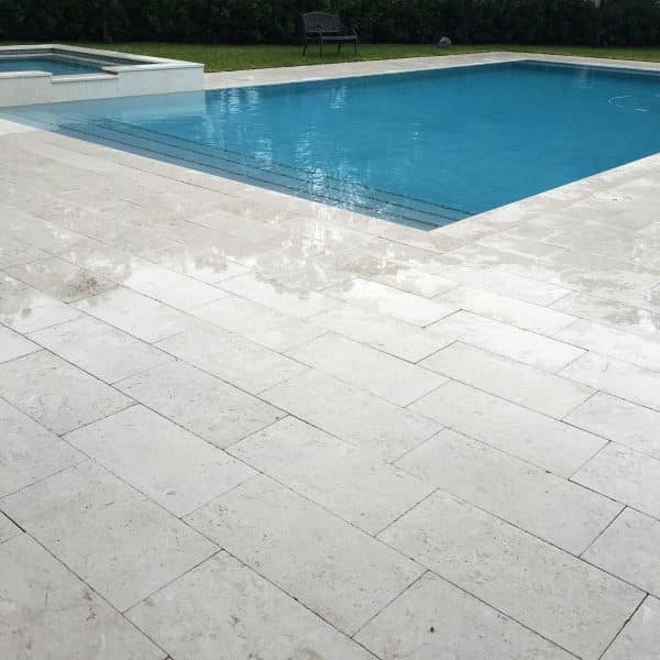 White Sea Shell Limestone French Pattern Tumbled Paver