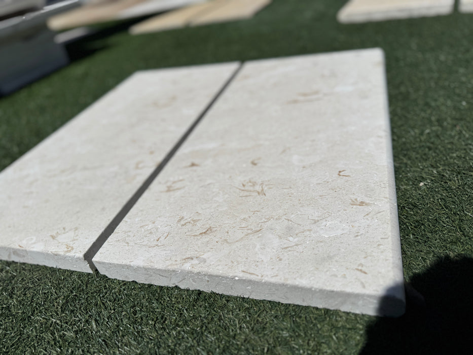 White Seashell Pool Coping 12 x 24 Tumbled