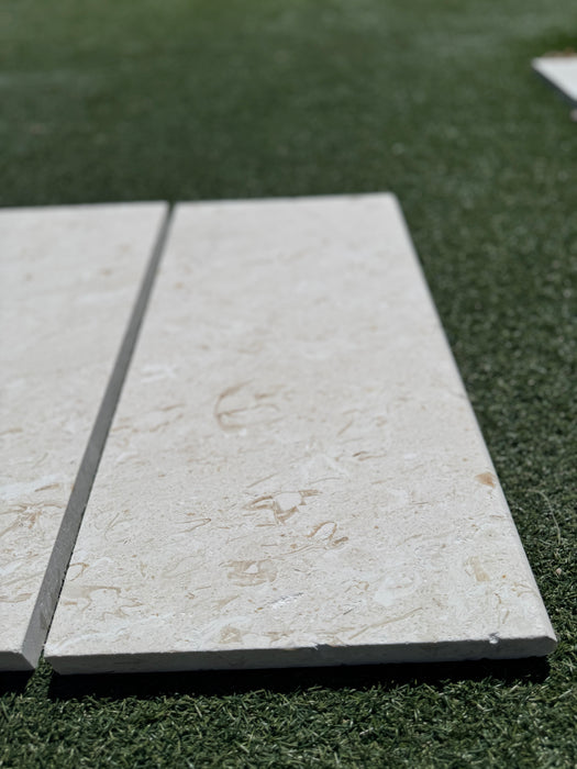 White Seashell Pool Coping 12 x 24 Tumbled