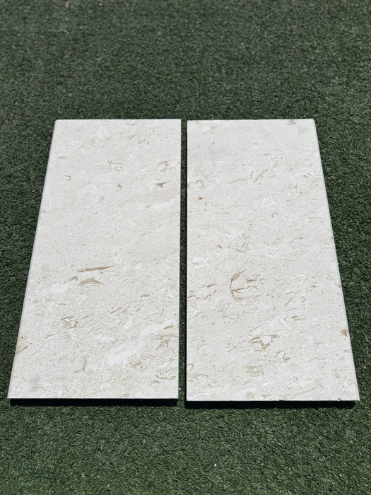 White Seashell Pool Coping 12 x 24 Tumbled
