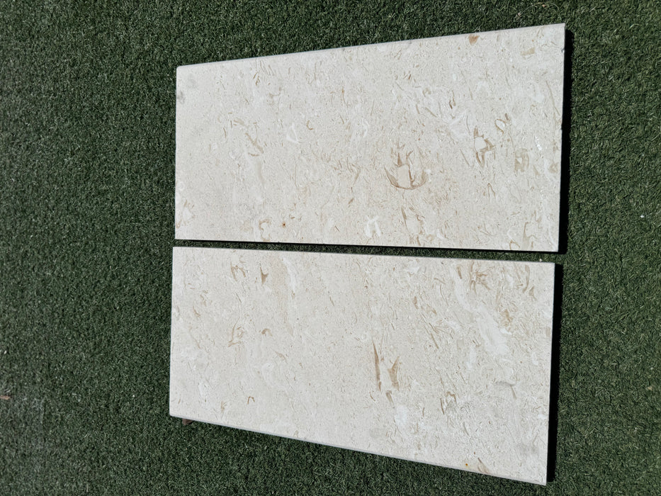 White Seashell Pool Coping 12 x 24 Tumbled