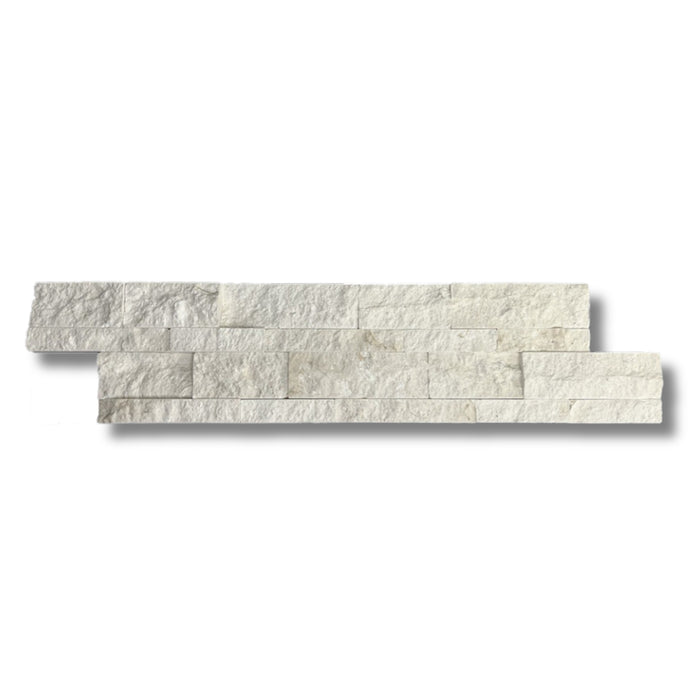 White Sea Shell 6 x 24 Split Face Ledger Panel