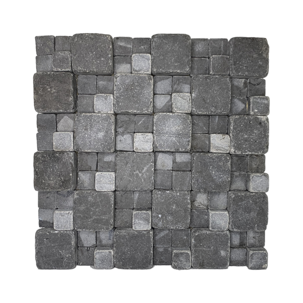 Royal Grey Tumbled Mosaic 3D