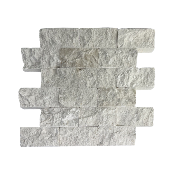 White Sea Shell 2 x 4 Split Face Mosaic